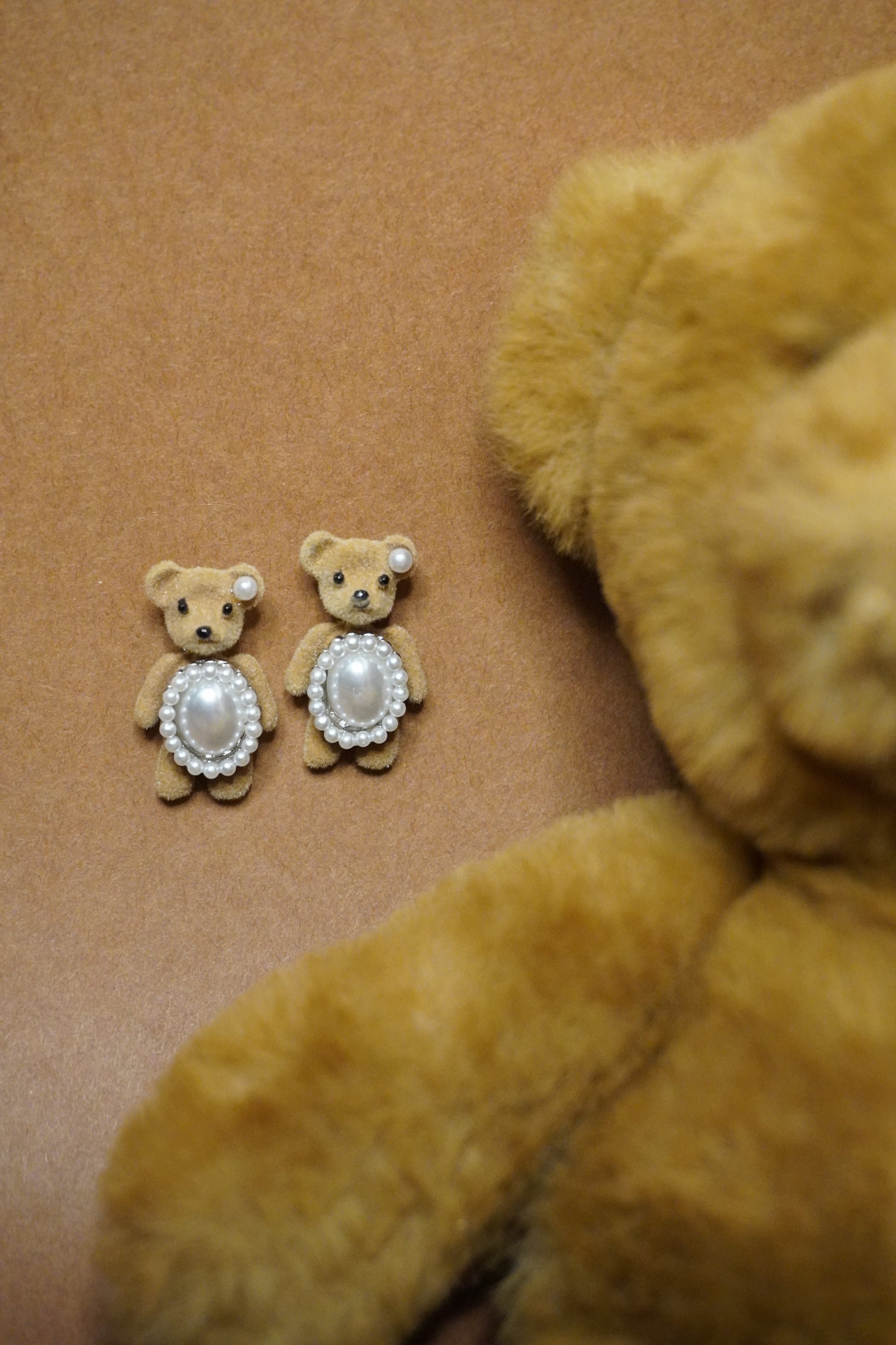 Royal Pearl Teddy Earrings | Elegant Teddy Bear Jewellery by Veena