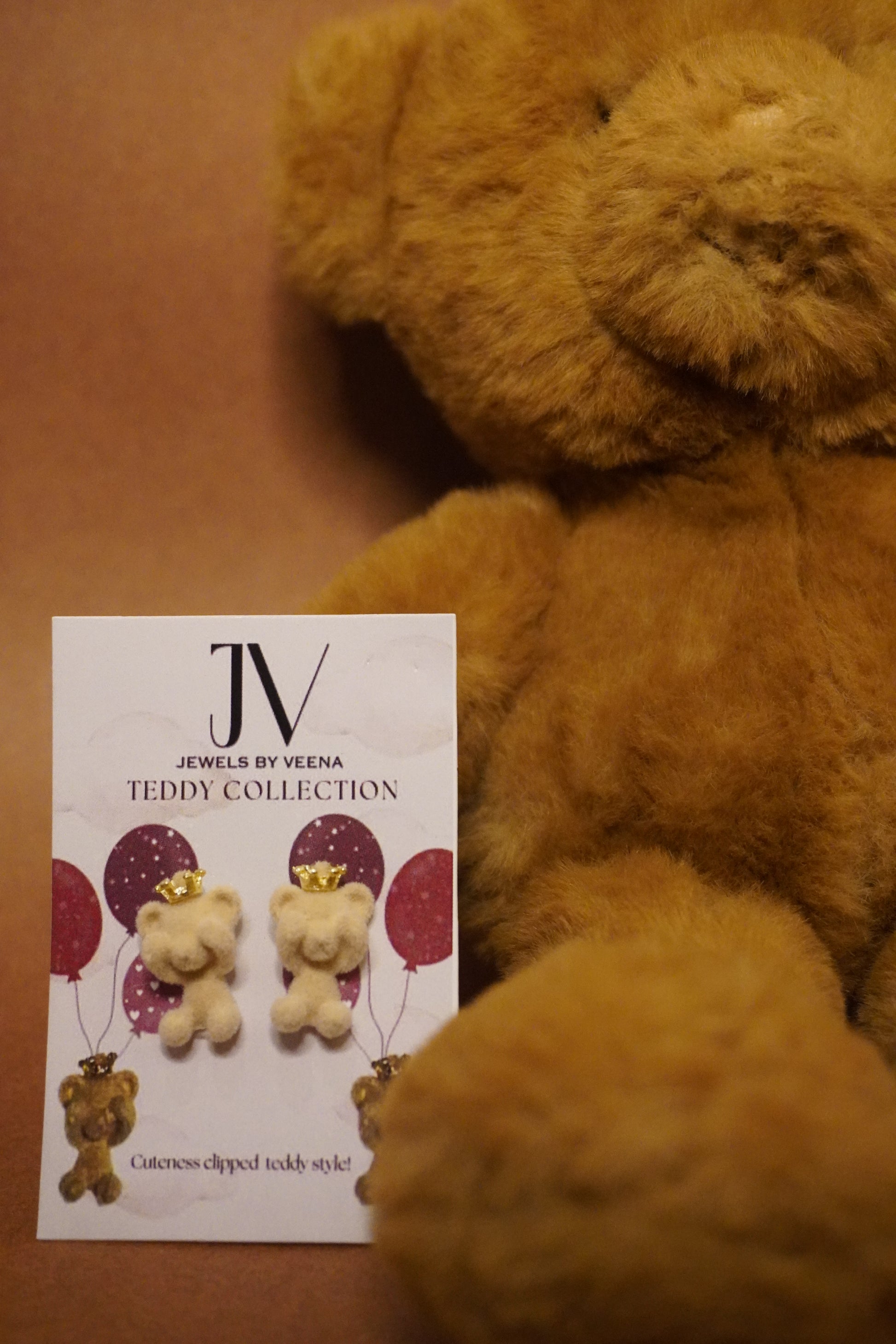 Teddy Love Studs – Cute Teddy Bear  Earrings for Women | Jewels by Veena