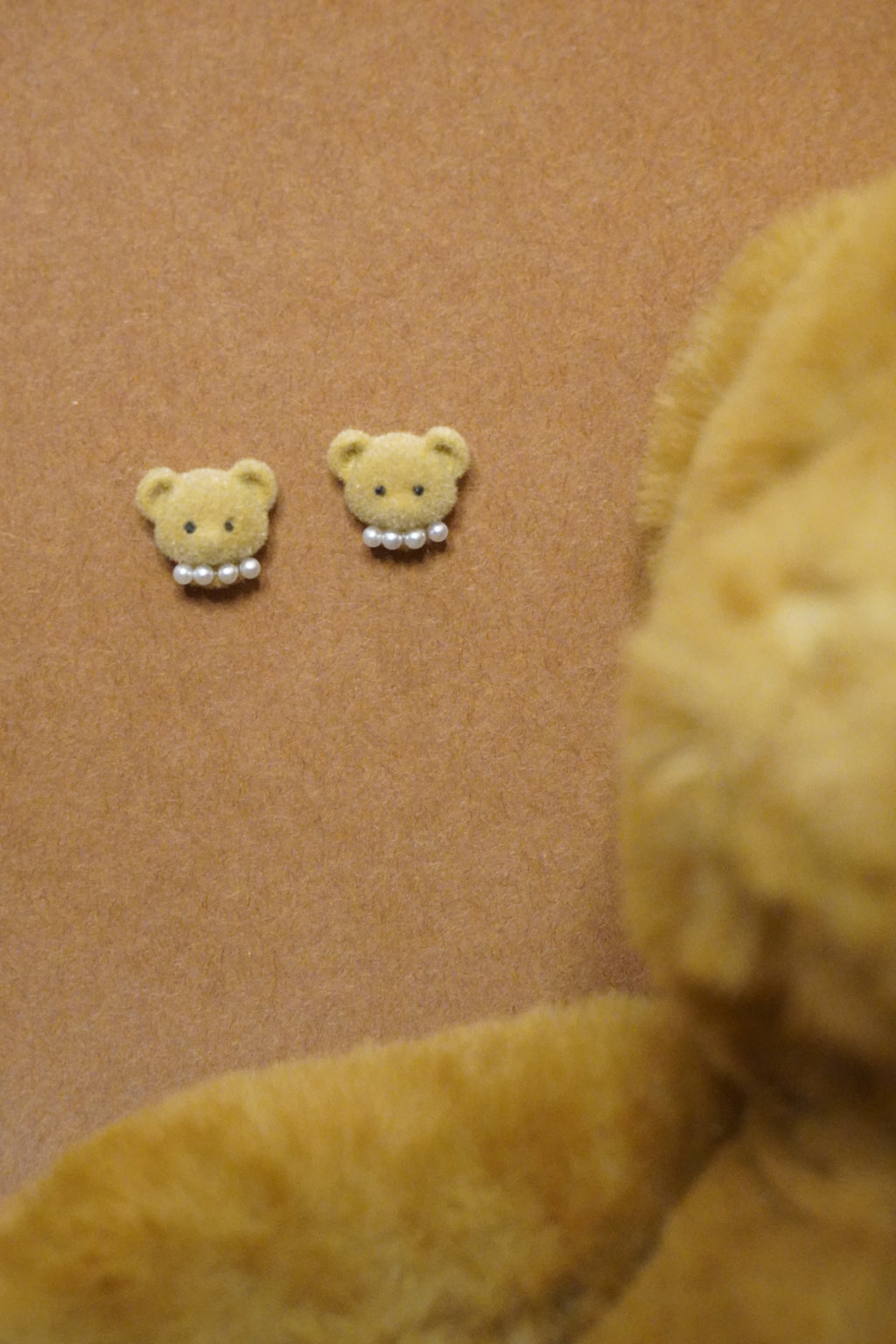 Teddy Love Studs – Cute Teddy Bear Pearl Earrings for Women | Jewels by Veena