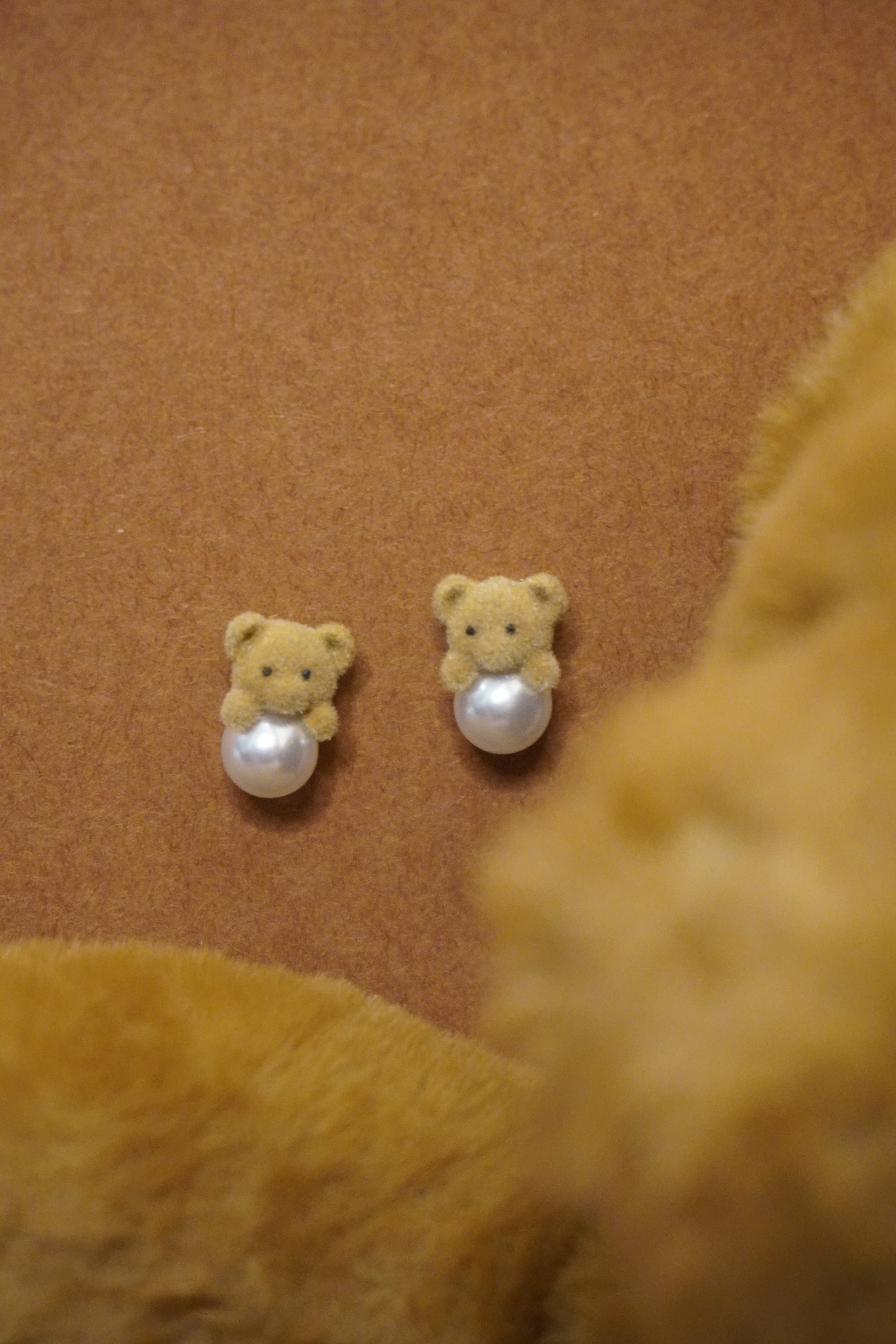 Pearl Teddy Earrings | Cute Teddy Bear Jewellery by Jewels by Veena