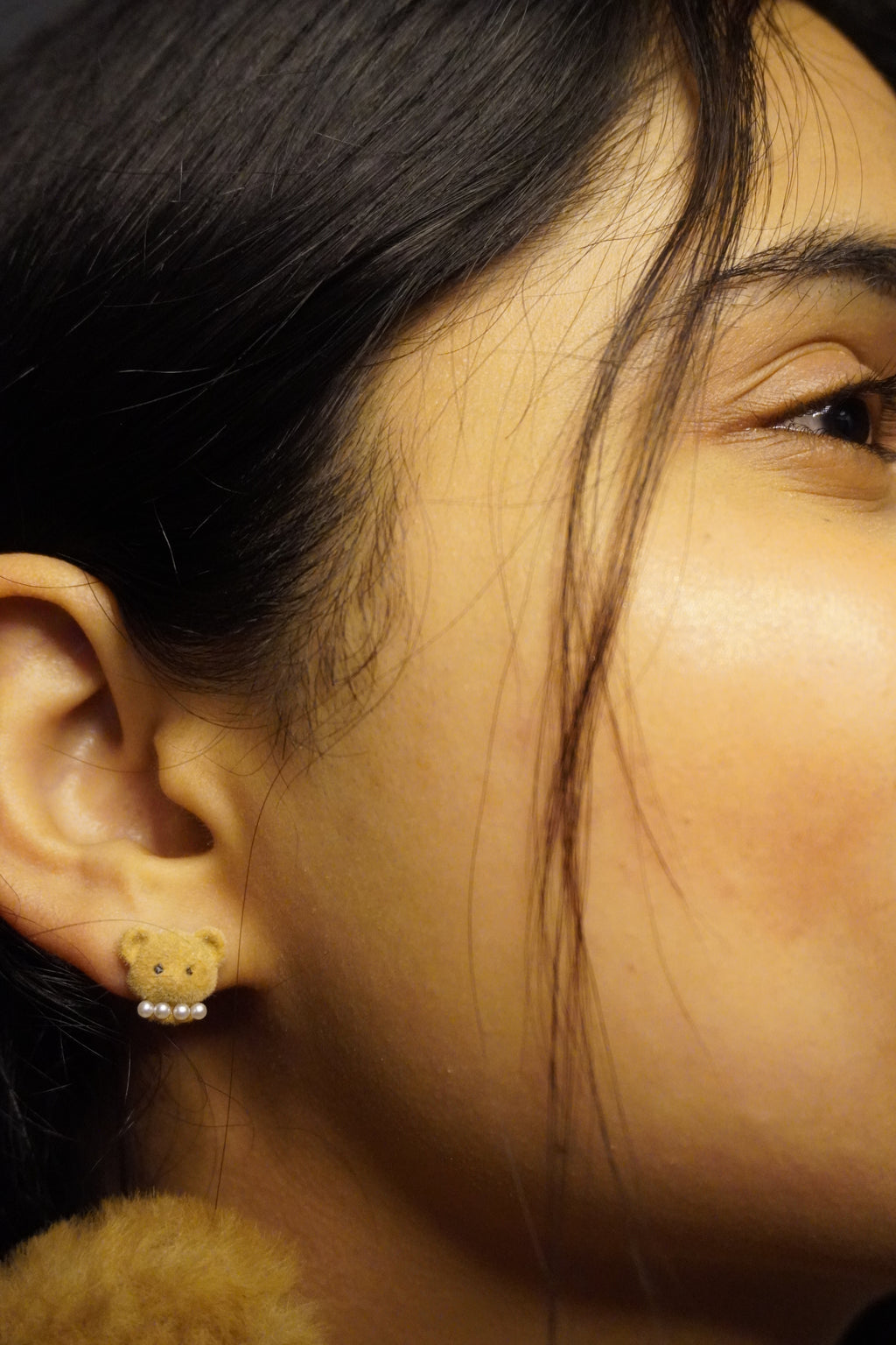 Teddy Love Studs – Cute Teddy Bear Pearl Earrings for Women | Jewels by Veena