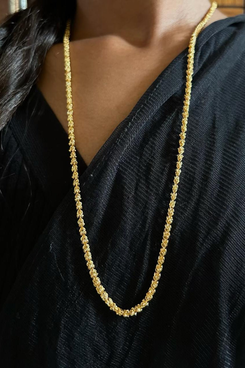 Traditional Gold Plated Long Chain Necklace – Ethnic Bridal Jewelry