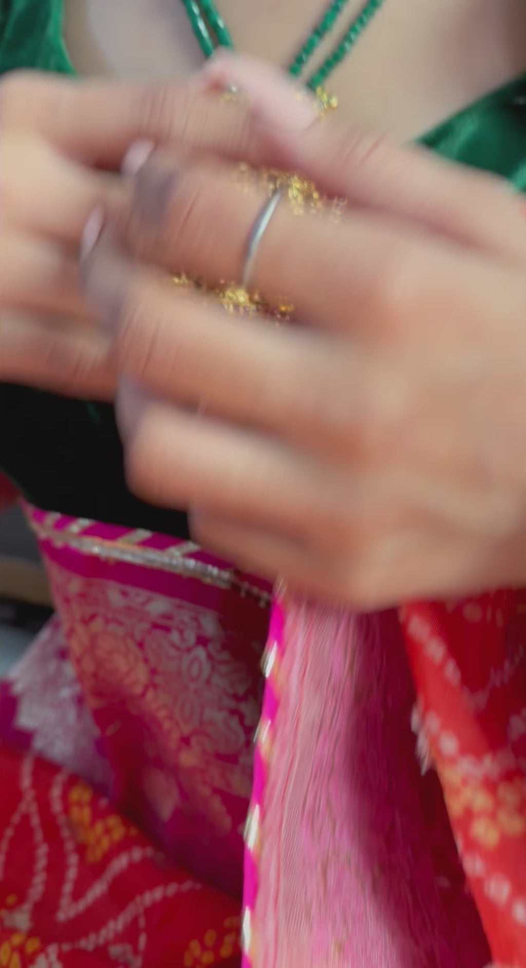 Traditional Temple Jewelry Necklace Set – Antique Gold Lakshmi Pendant with Green Beads